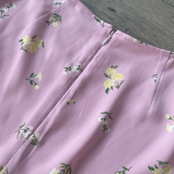 Aritzia Sunday Best Baby Pink Floral Skirt - Picture 6 of 7